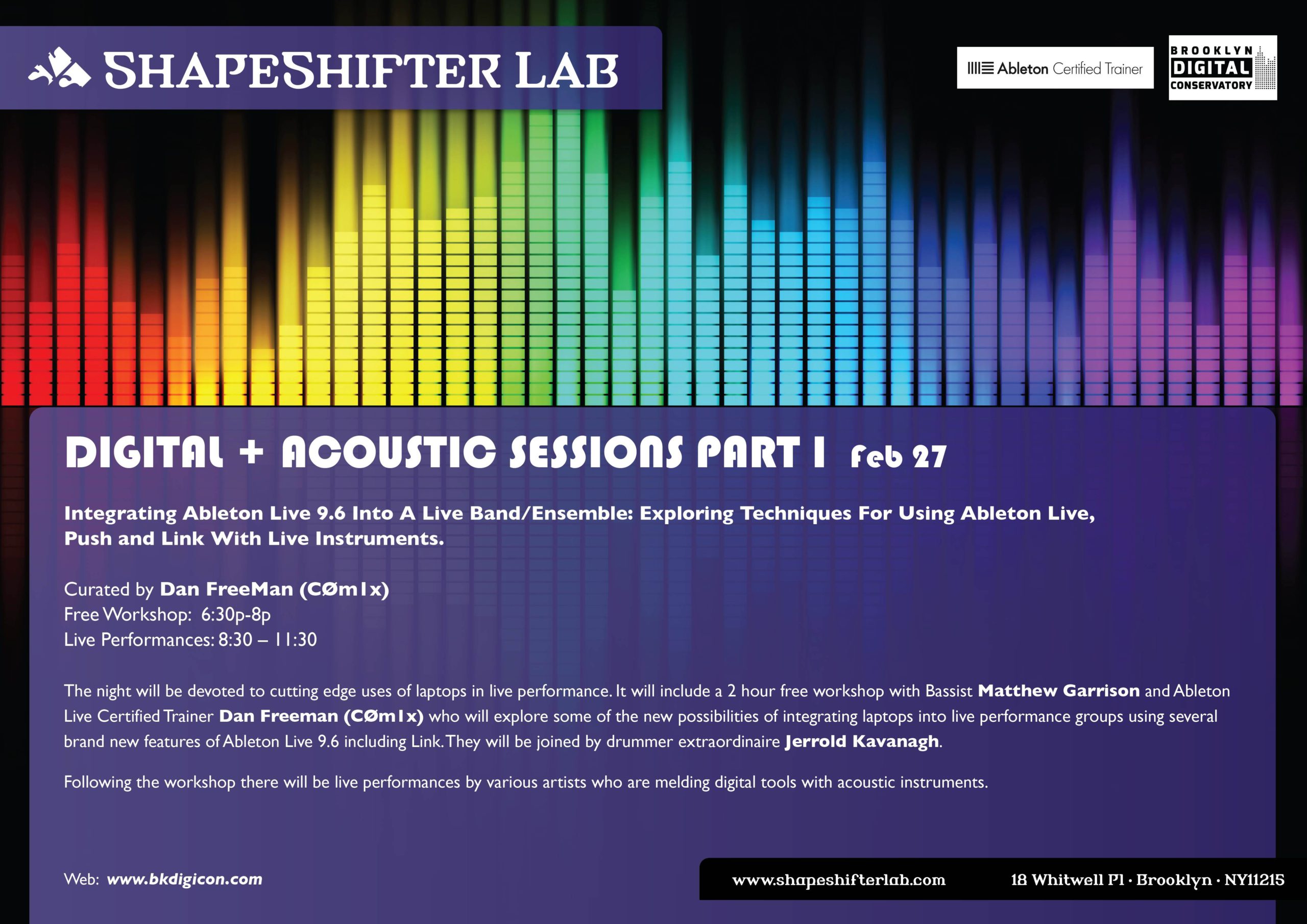 Brooklyn Digital Conservatory and The ShapeShifter Lab Present: Digital and Acoustic Sessions. Part I